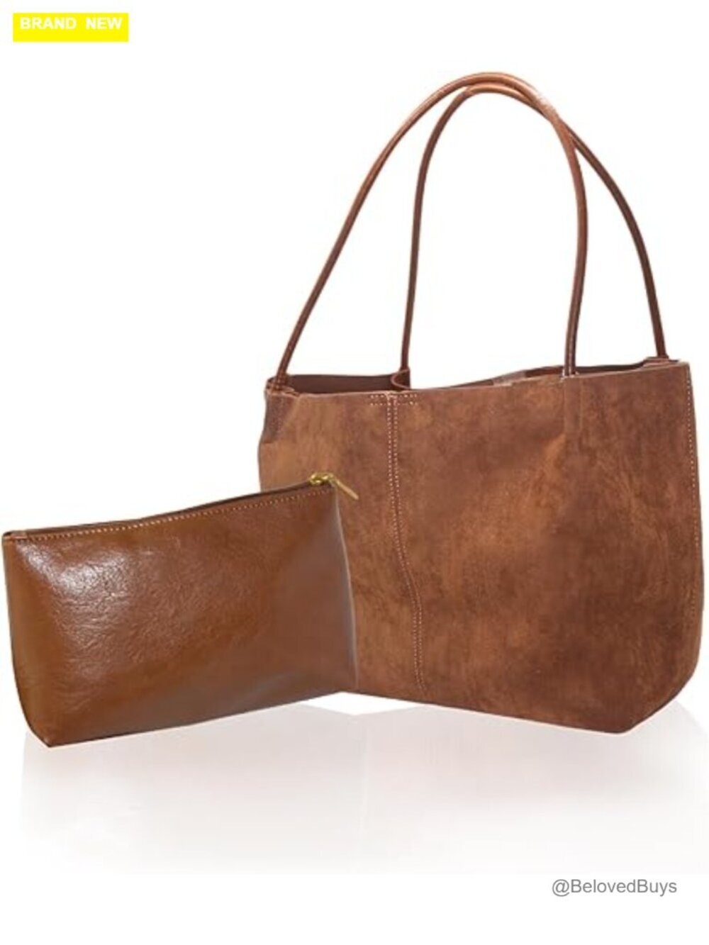 Large Faux Suede Hobo Tote Shoulder Bag